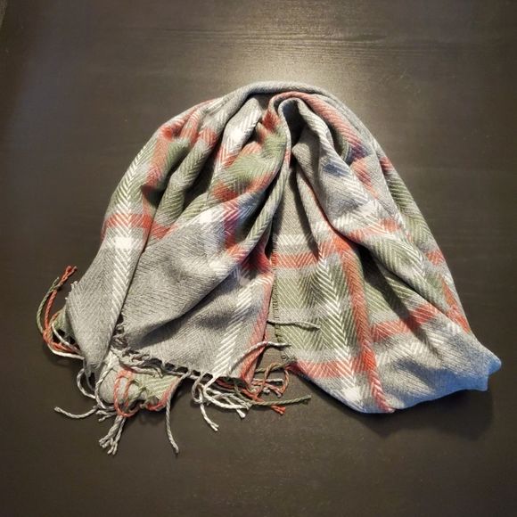 🌺 3/25 Acrylic scarf, pink and gray pattern - Picture 5 of 6